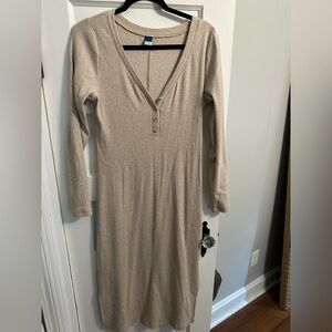 Old Navy Taupe Ribbed V-Neck Top